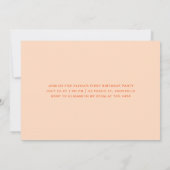 スイートピーチミニマリストガールファースト誕生日 招待状 (裏面)