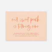 スイートピーチミニマリストガールファースト誕生日 招待状