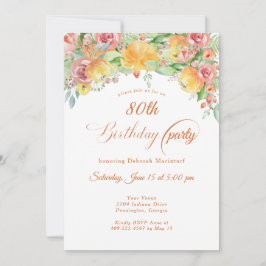 スイートピーチローズ フラワーズ 80歳 招待状