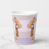 スイートピーチ薄紫テディベアーベビーシャワー 紙コップ (右)
