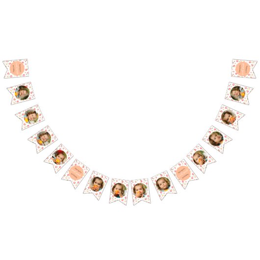 スイートピーチ誕生日12ヶ月フォトマイルストーン バンティングフラッグ (全)