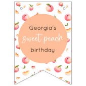 スイートピーチ誕生日12ヶ月フォトマイルストーン バンティングフラッグ (第1の旗)