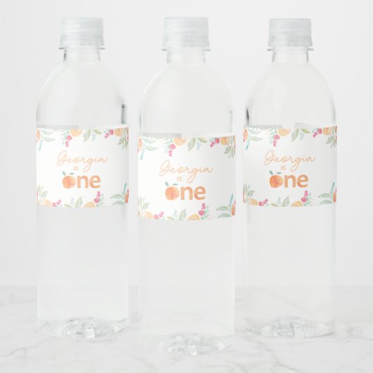 スイートピーチ1stバースデーウォーターボトルラベル ペットボトルラベル (ボトル)