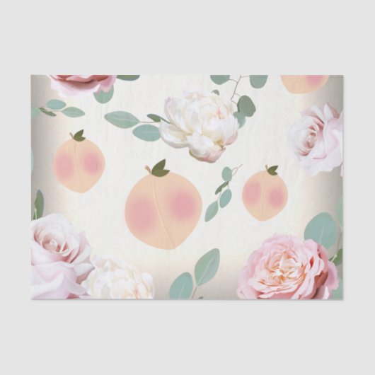スイートピーチ フラワーバースデーブライダルシャワー 薄葉紙 (正面)