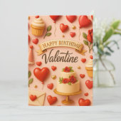 スイートピーチ 3D ファンシー バースデー バレンタイン シーズンカード (スタンド正面)