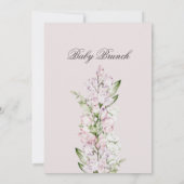 スイートピーフラワーアーチベビーブランチエレガントラベンダー 招待状 (裏面)