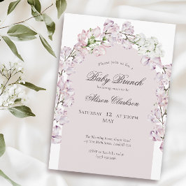 スイートピーフラワーアーチベビーブランチエレガントラベンダー 招待状
