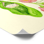 スイートピーフラワーガールアートプリントポスター ポスター (角)