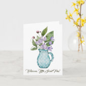 スイートピーフラワーズおめでとう新生児 カード (黄色い花)