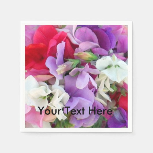 スイートピーフラワーナプキン スタンダードカクテルナプキン (正面)