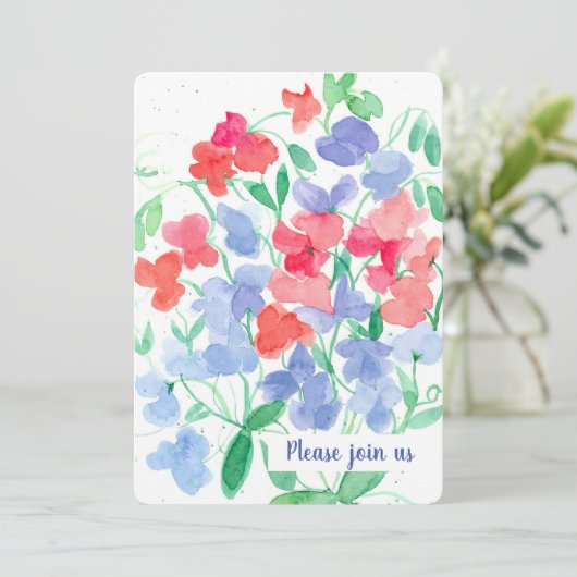 スイートピーフラワーバースデーパーティー 招待状 (スタンド正面)