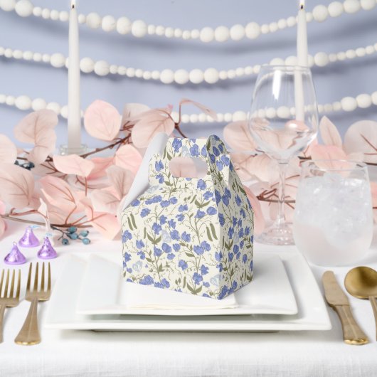 スイートピーフローラクリームとブルー結婚ズ フェイバーボックス (ウェディング)