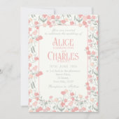スイートピーフローラピンクアンドクリーム結婚式招待状 招待状 (正面)