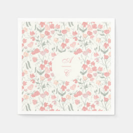スイートピーフローラピンクアンドクリーム スタンダードカクテルナプキン