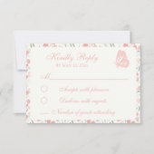 スイートピーフローラピンクアンドクリーム 出欠カード (正面)