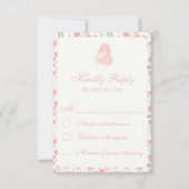 スイートピーフローラピンクアンドクリーム 出欠カード (正面)