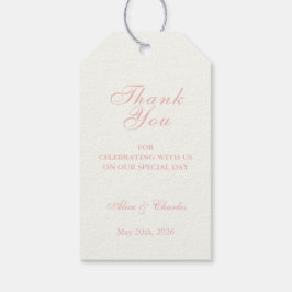 スイートピーフローラピンク&クリームサンキュー結婚ズ ギフトタグ