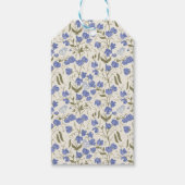 スイートピーフローラブルーアンドクリーム結婚式の引き出物ラベル ギフトタグ (正面)