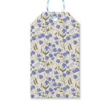 スイートピーフローラブルーアンドクリーム結婚式の引き出物ラベル