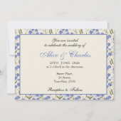 スイートピーフローラブルーアンドクリーム結婚式招待状 招待状 (正面)