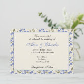 スイートピーフローラブルーアンドクリーム結婚式招待状 招待状 (スタンド正面)