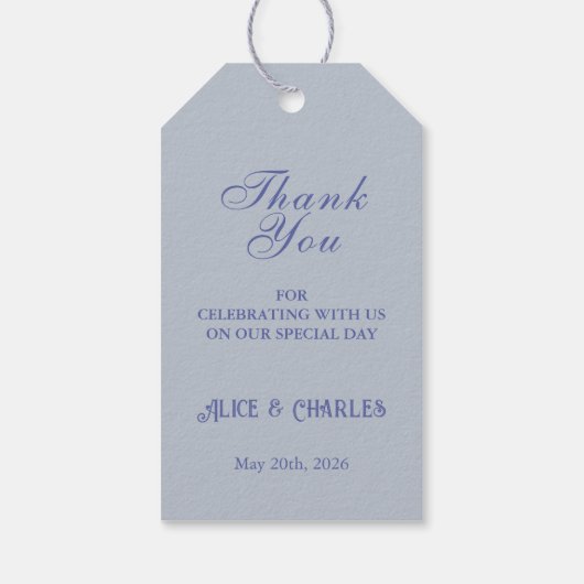 スイートピーフローラブルーサンキュー結婚ズ ギフトタグ (裏面)