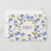 スイートピーフローラブルー&クリーム 出欠カード (裏面)