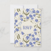 スイートピーフローラブルー&クリーム 出欠カード (裏面)