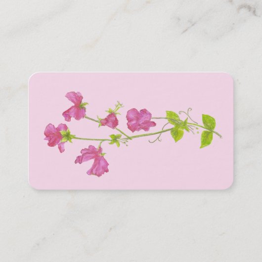 スイートピーフローリスト買い物花カスタマイズ 名刺 (裏面)