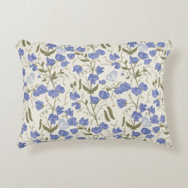 スイートピーブルーアンドクリームコテージコアデザイン アクセントクッション