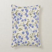 スイートピーブルーアンドクリームコテージコアデザイン アクセントクッション (正面(垂直))
