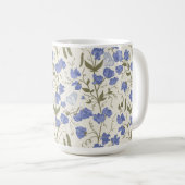 スイートピーブルーアンドクリームコテージコアデザイン コーヒーマグカップ (正面右)