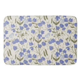スイートピーブルーアンドクリームコテージコアデザイン バスマット