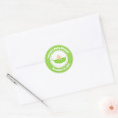 スイートピーベイビーシャワーメッセージカードシール ラウンドシール (封筒)