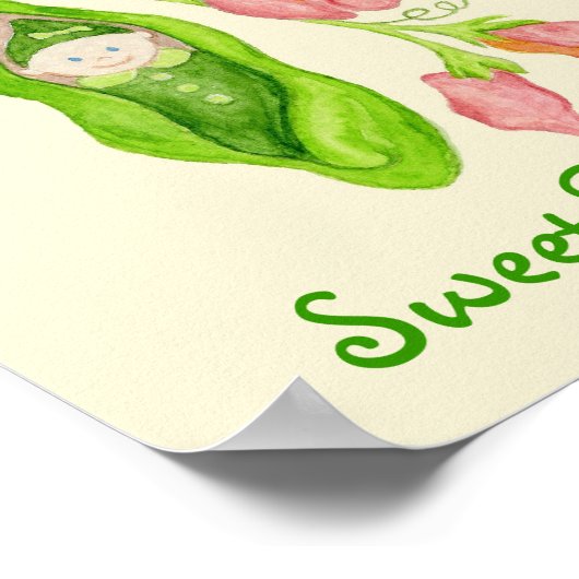 スイートピーベビーガールアートプリントポスター ポスター (角)