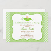 スイートピーベビーシャワー男女兼用招待状 招待状 (正面/裏面)