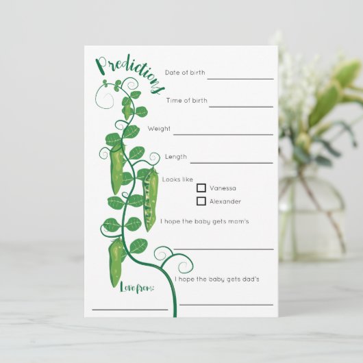 スイートピーベビーベビーシャワーゲーム 招待状 (スタンド正面)