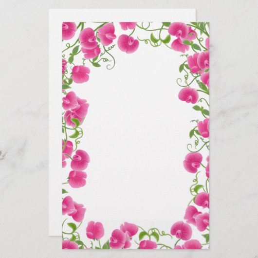 スイートピー花文房具 便箋 (正面/裏面)