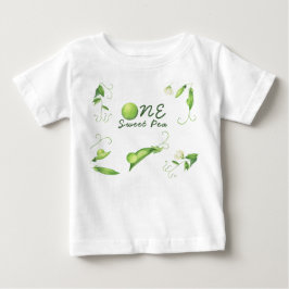 スイートピー1歳の誕生日 ベビーTシャツ