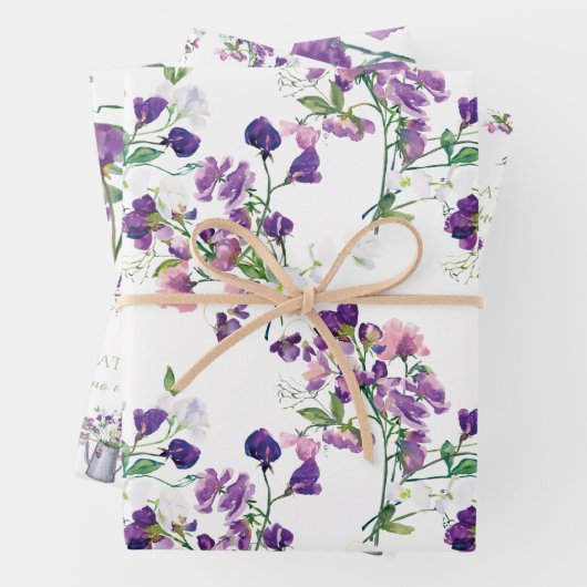 スイートピー おめでとう ラッピングペーパー シート (インサイチュ)