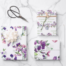 スイートピー ご結婚おめでとう ラッピングペーパー シート