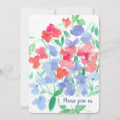 スイートピー フラワーズ バースデーパーティー 招待状 (正面)