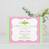 スイートピー ベイビーシャワー 招待状 ピンク 女の子 ベイビー (スタンド正面)