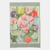 スイートピー: 1906種カタログのイラストレーション キッチンタオル (縦)
