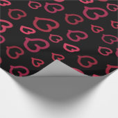 スイートピ描ンクハートのパターカスタムン色 ラッピングペーパー (角)