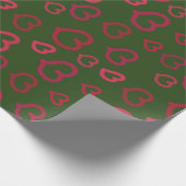 スイートピ描ンクハートのパターカスタムン色 ラッピングペーパー (角)