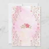 スイートフェアエレガントリーターブルスワンズピンクフローラ誕生日 招待状 (裏面)