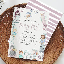 スイートフェアリー1歳の誕生日パーティー 招待状