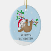 スイートフォトスロットベビー初めてのクリスマスオーナメント セラミックオーナメント (右)