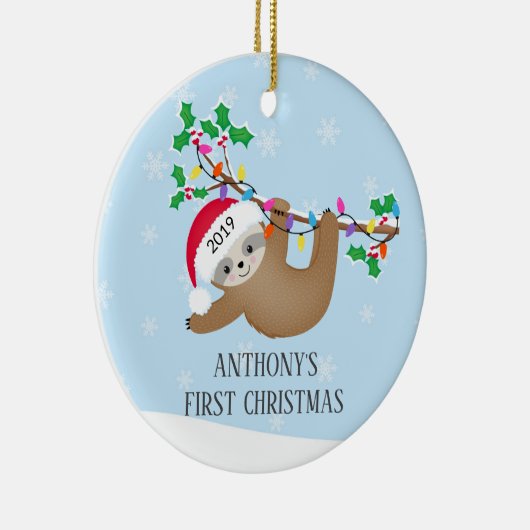 スイートフォトスロットベビー初めてのクリスマスオーナメント セラミックオーナメント (右)